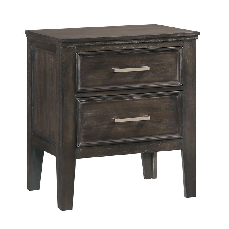 New Classic Furniture Andover Wood Nightstand in Nutmeg Brown (Set of 2)