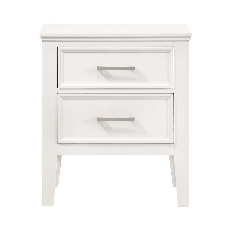 New Classic Furniture Andover Wood Nightstand in White (Set of 2)