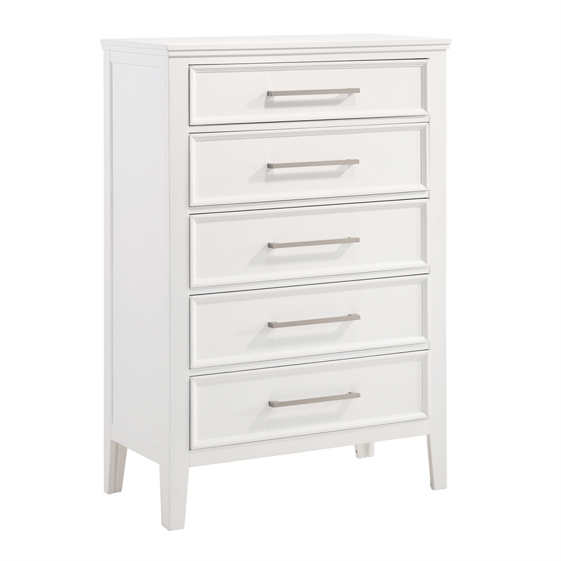 New Classic Furniture Andover 3-Pc Wood Bedroom Set with Chest in White