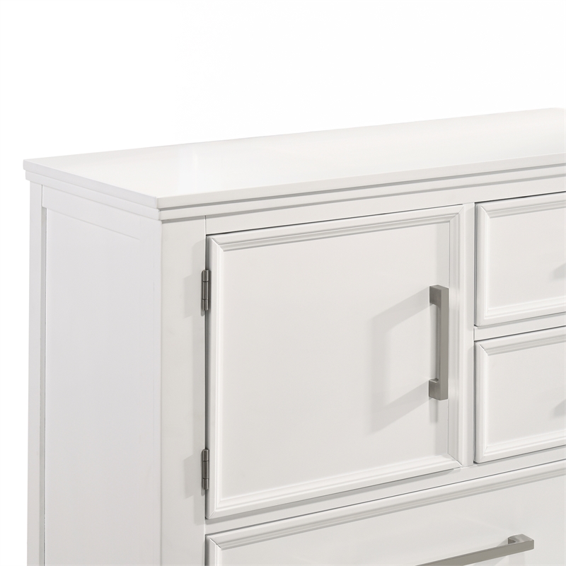 New Classic Furniture Andover 3-Pc Wood Bedroom Set with Dresser in White