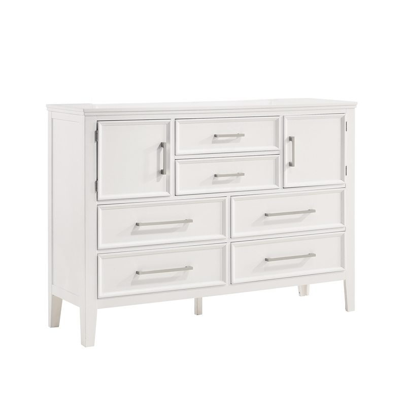 New Classic Furniture Andover 3-Pc Wood Bedroom Set with Dresser in White