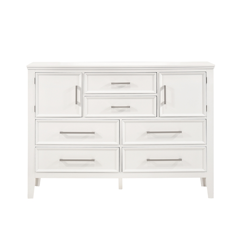 New Classic Furniture Andover 3-Pc Wood Bedroom Set with Dresser in White