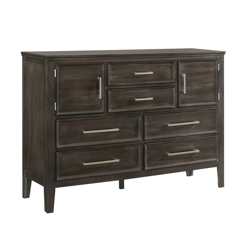 New Classic Furniture Andover 3-Pc Wood Bedroom Set with Dresser in Nutmeg