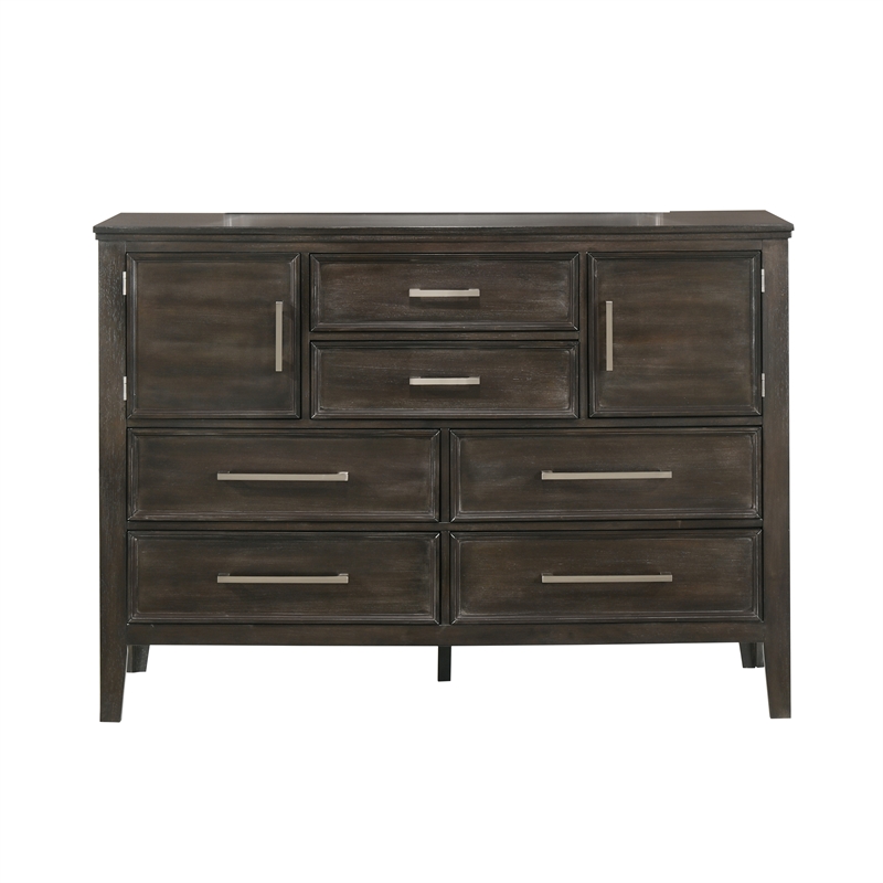 New Classic Furniture Andover 3-Pc Wood Bedroom Set with Dresser in Nutmeg
