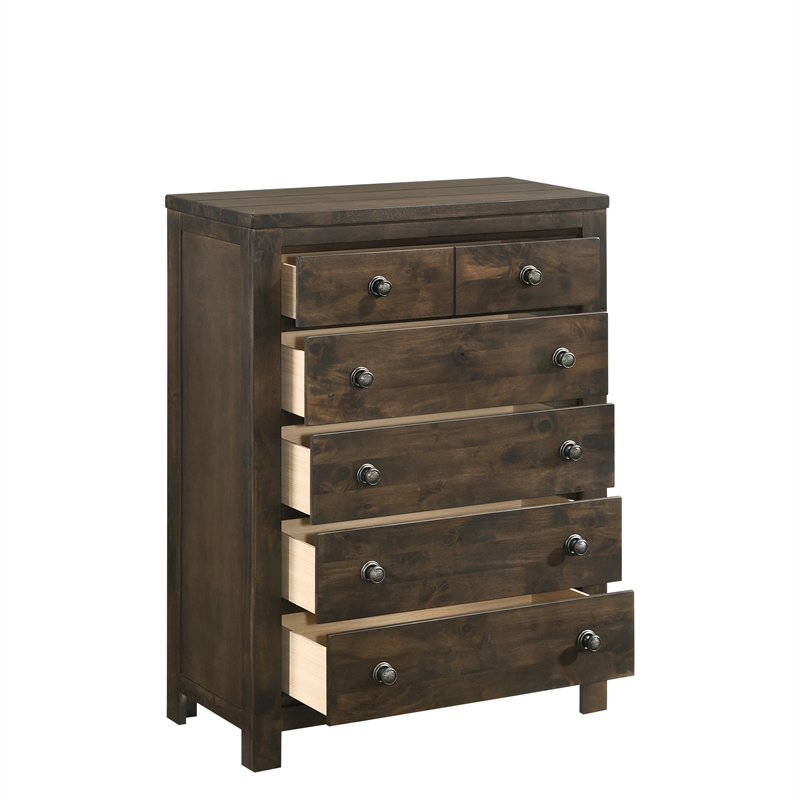 New Classic Furniture Blue Ridge 3-Piece Wood Chest with 2 Nightstands in Gray