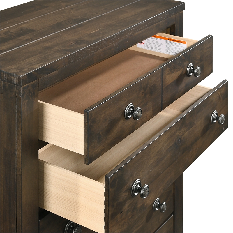 New Classic Furniture Blue Ridge 3-Piece Wood Chest with 2 Nightstands in Gray