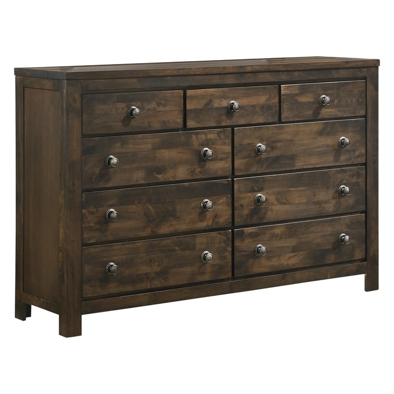New Classic Furniture Blue Ridge 3-Piece Wood Dresser with 2 Nightstands in Gray