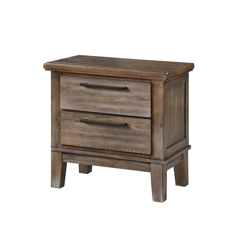 New Classic Furniture Cagney Wood Nightstand in Gray (Set of 2)