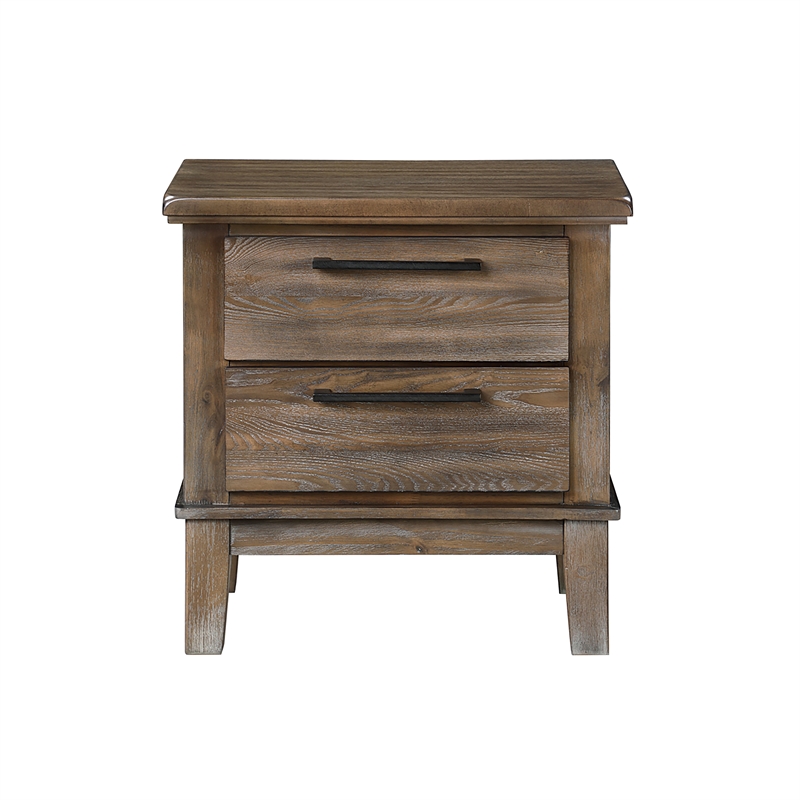 New Classic Furniture Cagney Wood Nightstand in Gray (Set of 2)