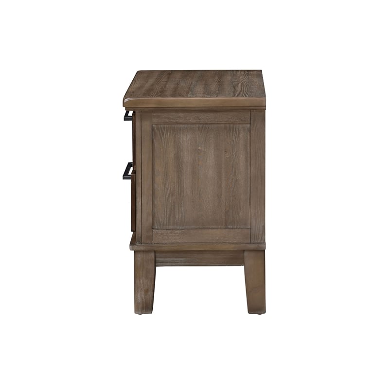 New Classic Furniture Cagney Wood Nightstand in Gray (Set of 2)