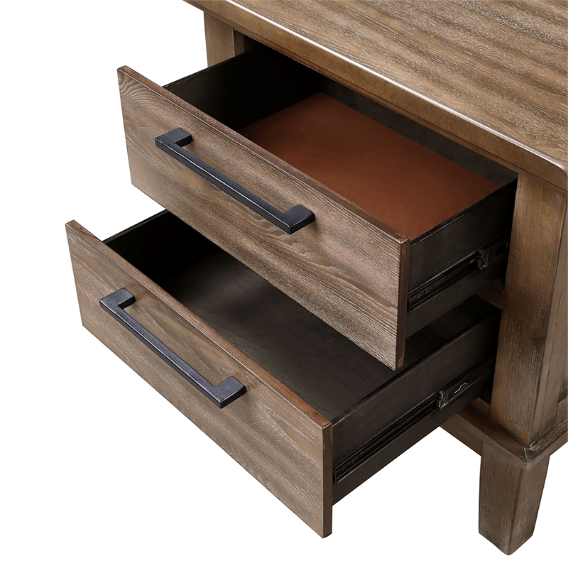 New Classic Furniture Cagney Wood Nightstand in Gray (Set of 2)