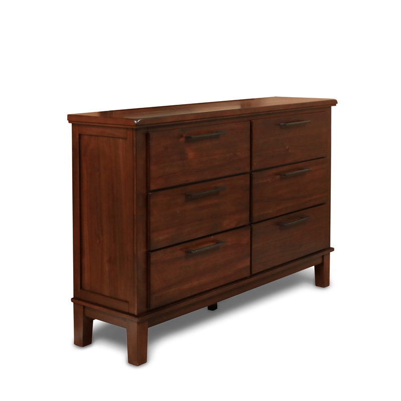 New Classic Furniture Cagney 3-Pc Wood Bedroom Set with Dresser in Chestnut