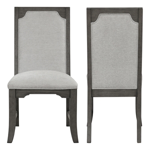 New Classic Furniture Lisbon Wood Dining Side Chair in Gray (Set of 2)