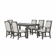 New Classic Furniture Lisbon 7-Piece Wood Rectangle Dining Set in Gray