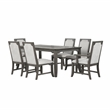 New Classic Furniture Lisbon 7-Piece Wood Rectangle Dining Set in Gray