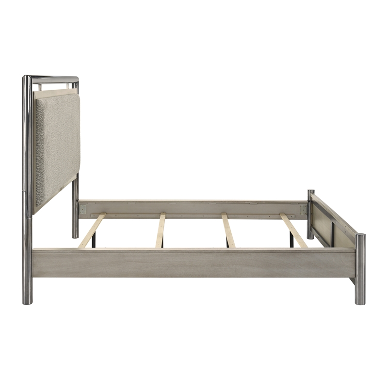 New Classic Furniture Lennox Wood King Size Panel Bed in Gray