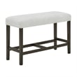 New Classic Furniture Carissa Wood Counter Bench with Upholstered Seat in Gray