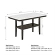 New Classic Furniture Carissa Wood Rect Counter Table w Storage Shelf in White