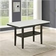 New Classic Furniture Carissa Wood Rect Counter Table w Storage Shelf in White