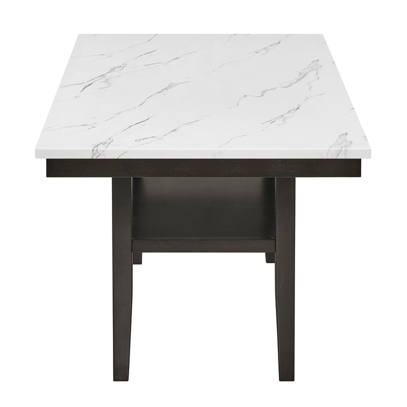 New Classic Furniture Carissa 6-Piece Wood Rectangle Dining Set in Stone Gray