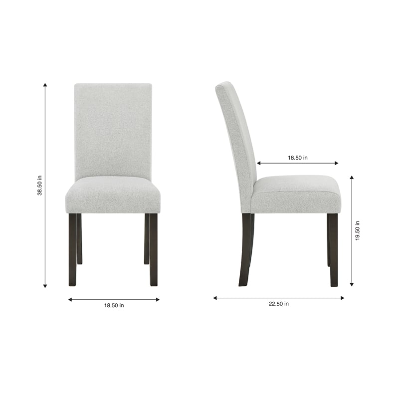 New Classic Furniture Carissa 7-Piece Wood Rectangle Dining Set in Stone Gray