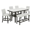 New Classic Furniture Carissa 6-Piece Wood Rectangle Counter Set in Stone Gray