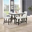 New Classic Furniture Carissa 6-Piece Wood Rectangle Counter Set in Stone Gray