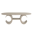 New Classic Furniture Gwendolyn Wood Oval Dining Table in Beige