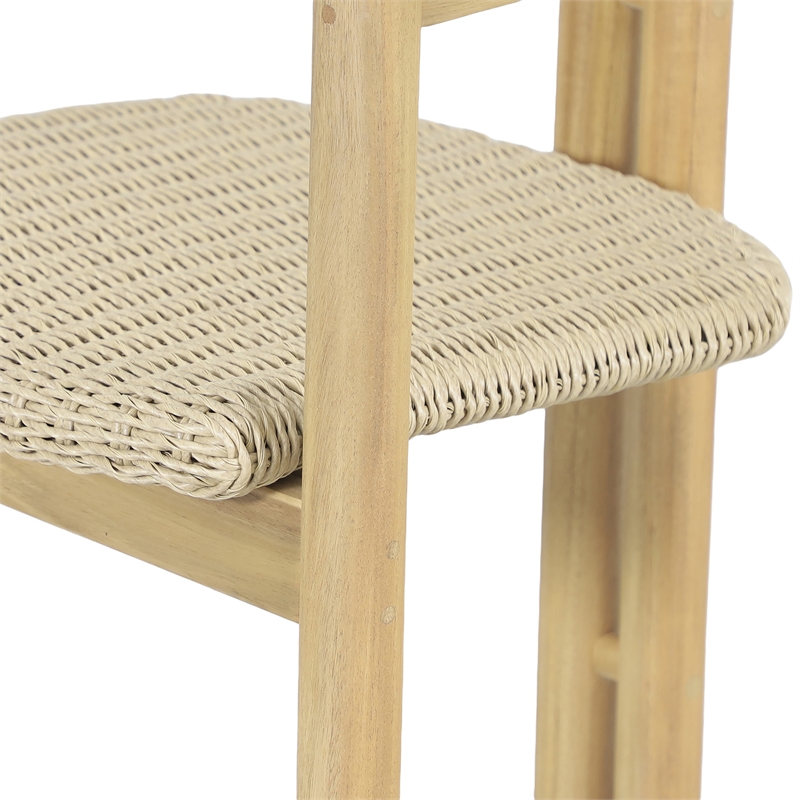 New Classic Furniture Sedona Wood Patio Dining Chair in Natural Brown (Set of 2)