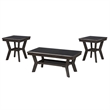 New Classic Furniture Gia 3-Piece Wood Occasional Table Set in Brown
