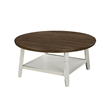 New Classic Furniture Flaherty 3-Piece Wood Occasional Table Set in Brown/White