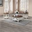 New Classic Furniture Flaherty 3-Piece Wood Occasional Table Set in Brown/White