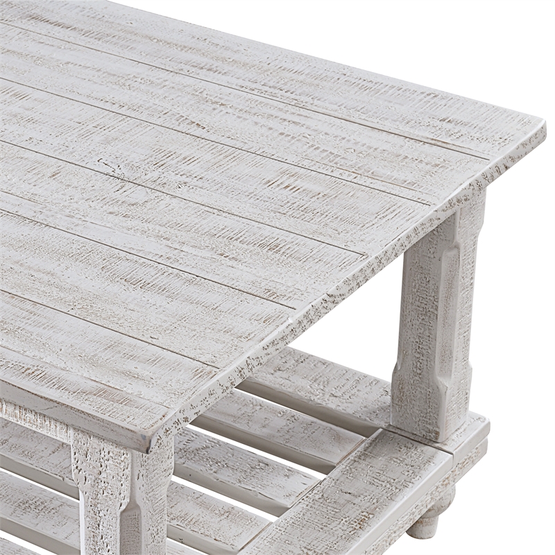 New Classic Furniture Cade 3-Piece Wood Occasional Table Set in White
