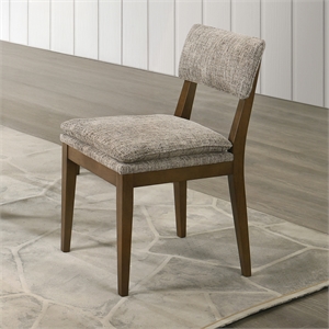 New Classic Furniture Miller Wood and Fabric Side Chair in Walnut (Set of 2)