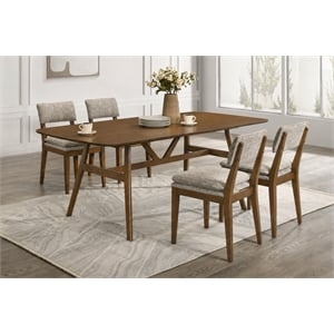 New Classic Furniture Miller 5-Piece Wood Rectangular Dining Set in Walnut