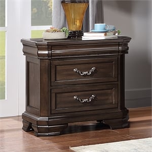 New Classic Furniture Lyndhurst Wood 3-Drawer Nightstand in Walnut Brown