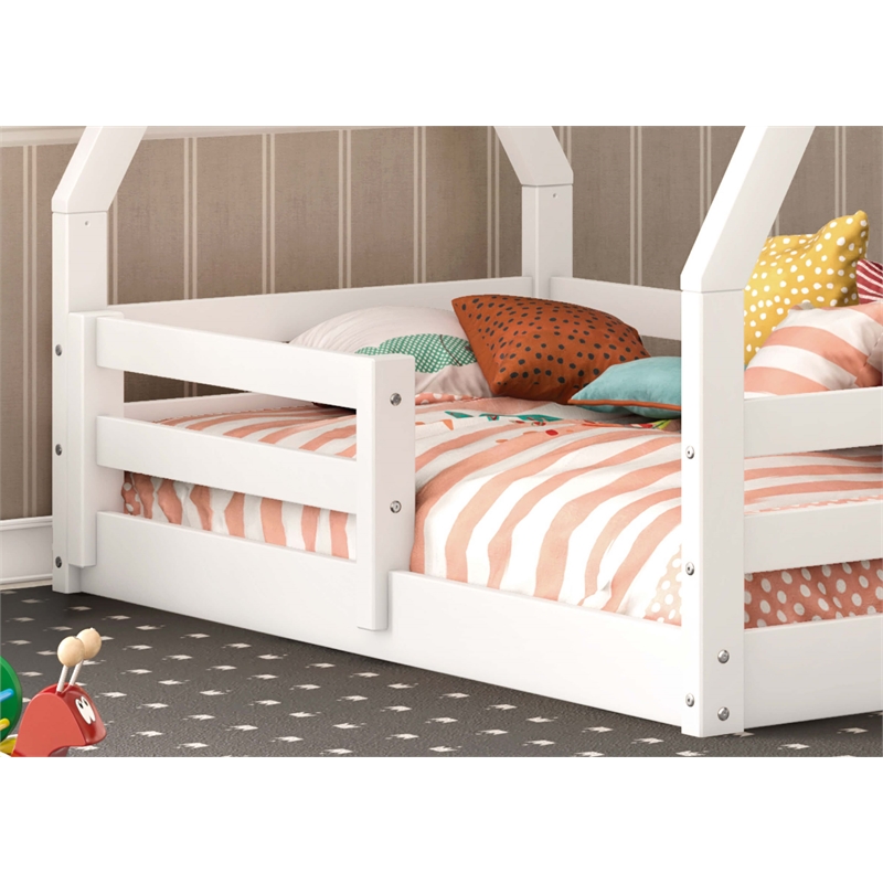 Themes and Rooms My Cabin Solid Wood Toddler Bed in White
