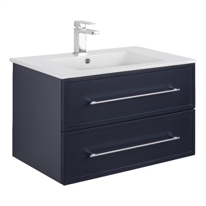 Cutler Kitchen and Bath Milano 30&quot Wood/Cultured Marble Bathroom Vanity in Blue