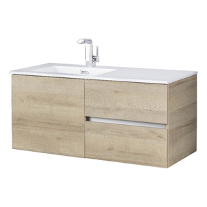 Cutler Kitchen and Bath Beachwood 42&quot Wood Wall Mount Bathroom Vanity - Oak