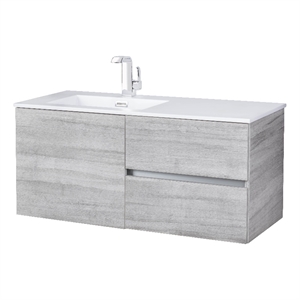 Cutler Kitchen and Bath Beachwood 42&quot Wood Wall Mount Bathroom Vanity in Gray