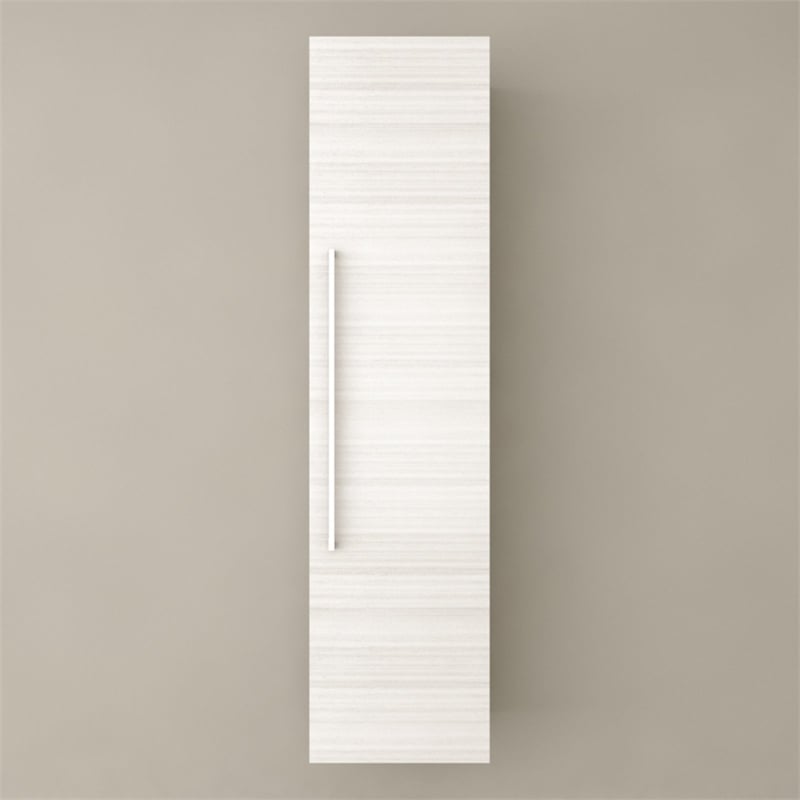 Cutler Kitchen and Bath Silhouette Modern Wood/Metal Linen Tower in Aria Oak