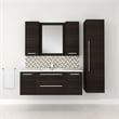 Cutler Kitchen and Bath Silhouette Modern Wood/Metal Linen Tower in Light Oak