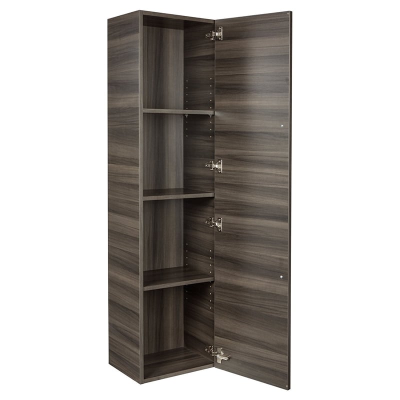 Cutler Kitchen and Bath Silhouette Modern Wood/Metal Linen Tower in Light Oak