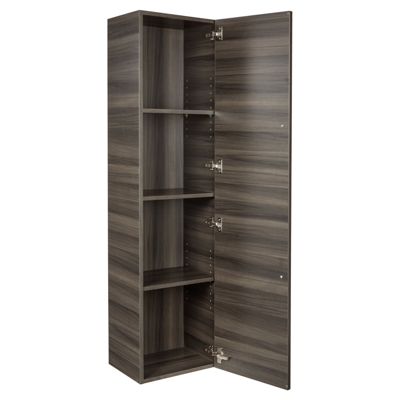 Cutler Kitchen and Bath Silhouette Modern Wood/Metal Linen Tower in Dark Wood