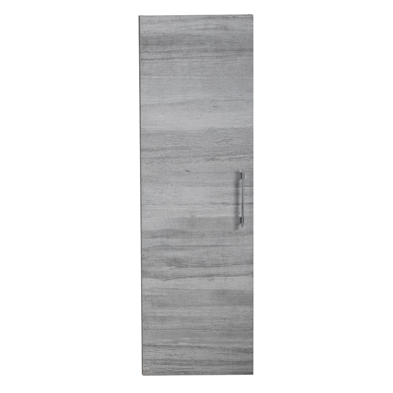 Cutler Kitchen and Bath Kato Modern Wood/Metal Linen Tower in Light Gray