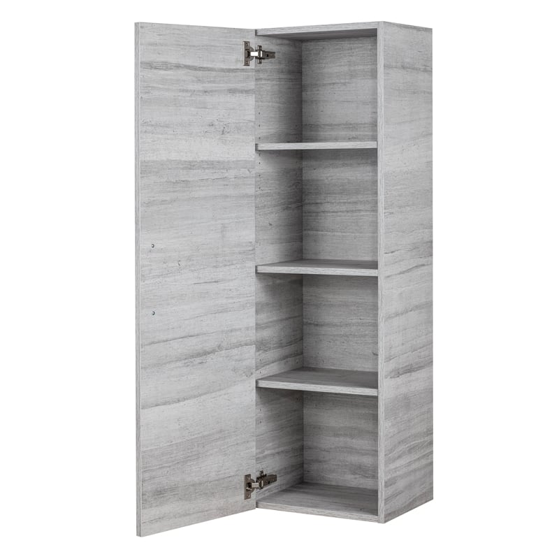 Cutler Kitchen and Bath Kato Modern Wood/Metal Linen Tower in Light Gray