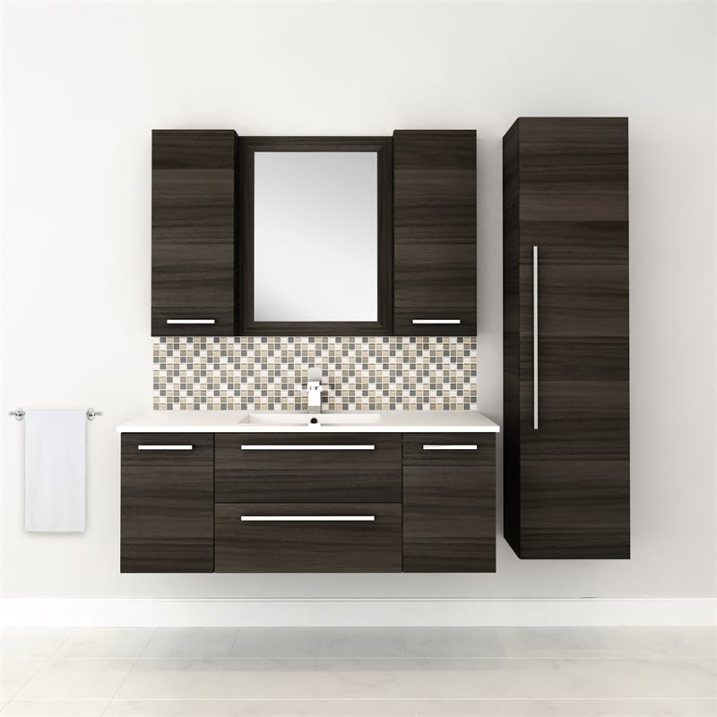 Cutler Kitchen and Bath Silhouette Modern Wood Medicine Cabinet in Dark Wood