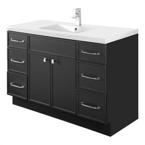 Cutler Kitchen and Bath Manhattan 48&quot Wood/Marble Bathroom Vanity - Black