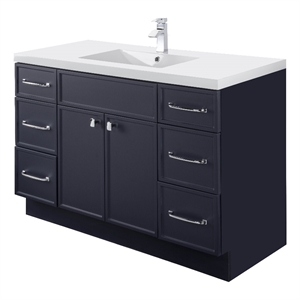 Cutler Kitchen and Bath Manhattan 48&quot Wood/Marble Bathroom Vanity in Blue