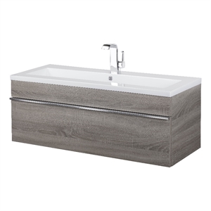 Cutler Kitchen and Bath Trough 42&quot Wood/Cultured Marble Bathroom Vanity in Gray
